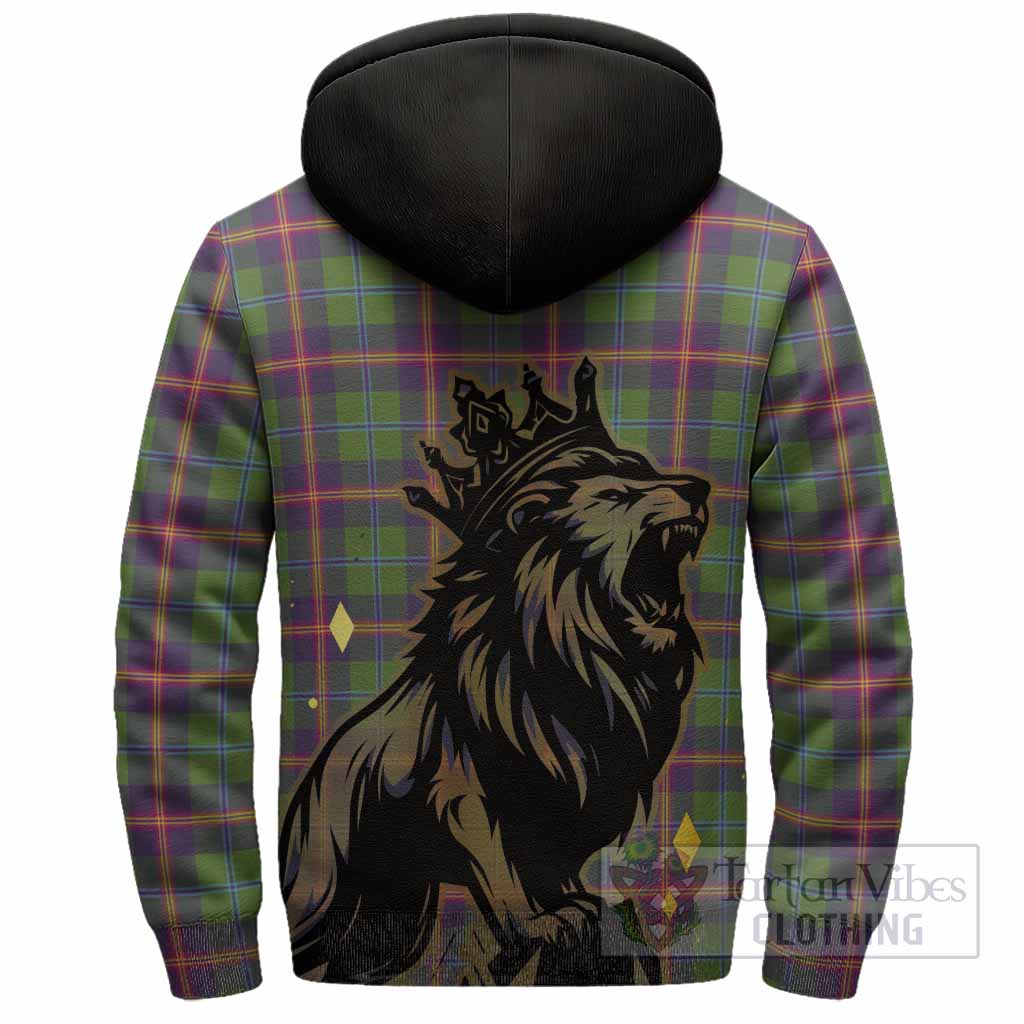 Young Tartan Family Crest Sherpa Hoodie Crowned Lion Roaring