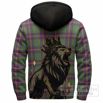 Young Tartan Family Crest Sherpa Hoodie Crowned Lion Roaring