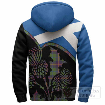 Young Tartan Family Crest Sherpa Hoodie Scotland Thistle Floral Flag Style