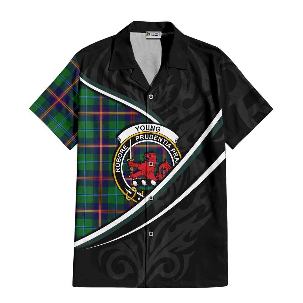 Young Tartan Family Crest Short Sleeve Button Shirt Celtic Scottish Thistle Floral - Tartan Vibes Clothing