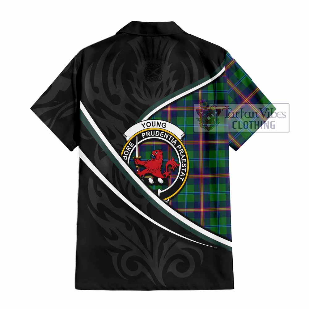 Young Tartan Family Crest Short Sleeve Button Shirt Celtic Scottish Thistle Floral - Tartan Vibes Clothing