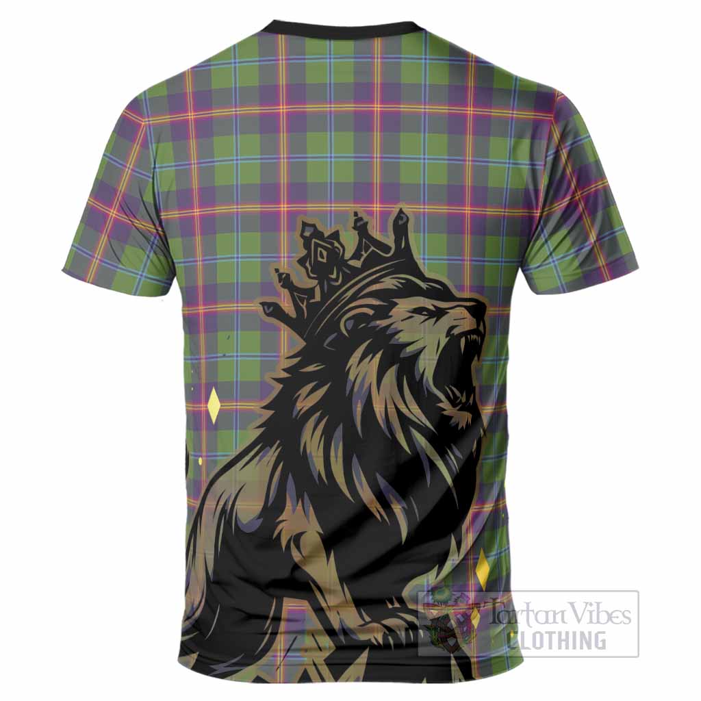 Young Tartan Family Crest T-Shirt Crowned Lion Roaring