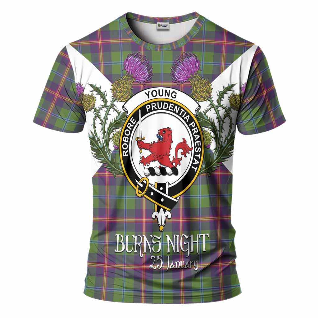 Young Tartan Family Crest T-Shirt Scottish Burns Night Thistle Floral