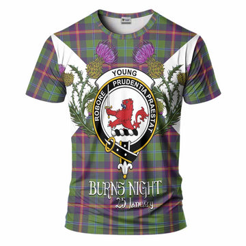 Young Tartan Family Crest T-Shirt Scottish Burns Night Thistle Floral