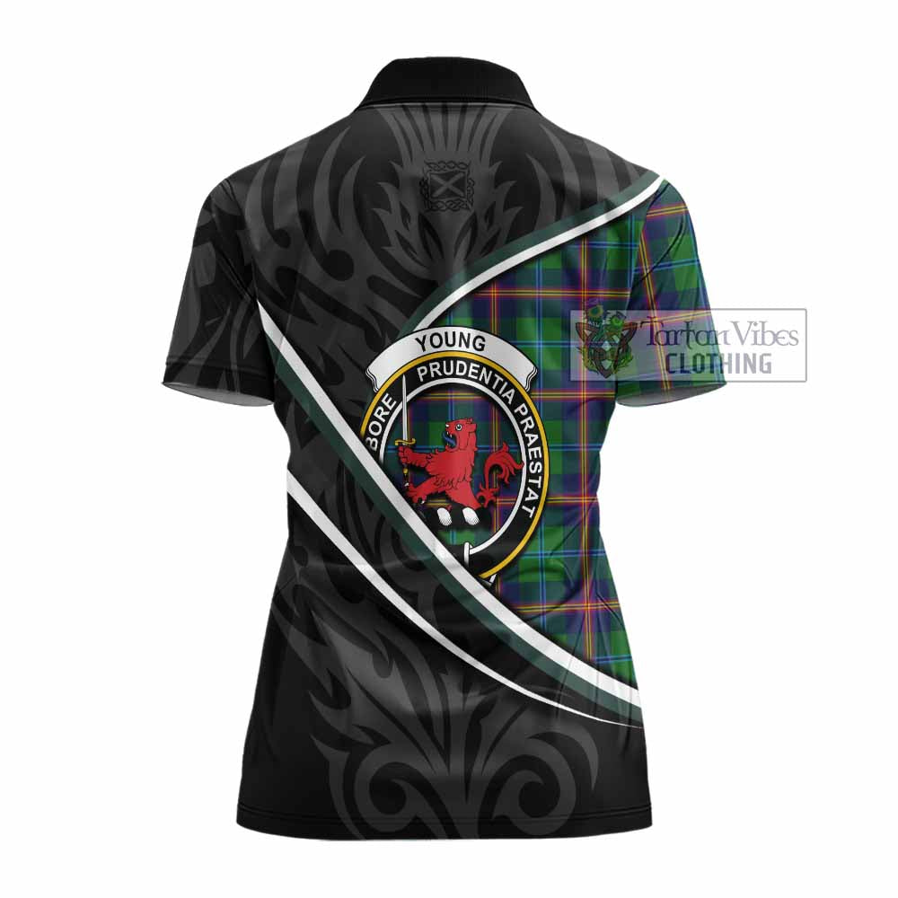 Young Tartan Family Crest Women's Polo Shirt Celtic Scottish Thistle Floral - Tartan Vibes Clothing