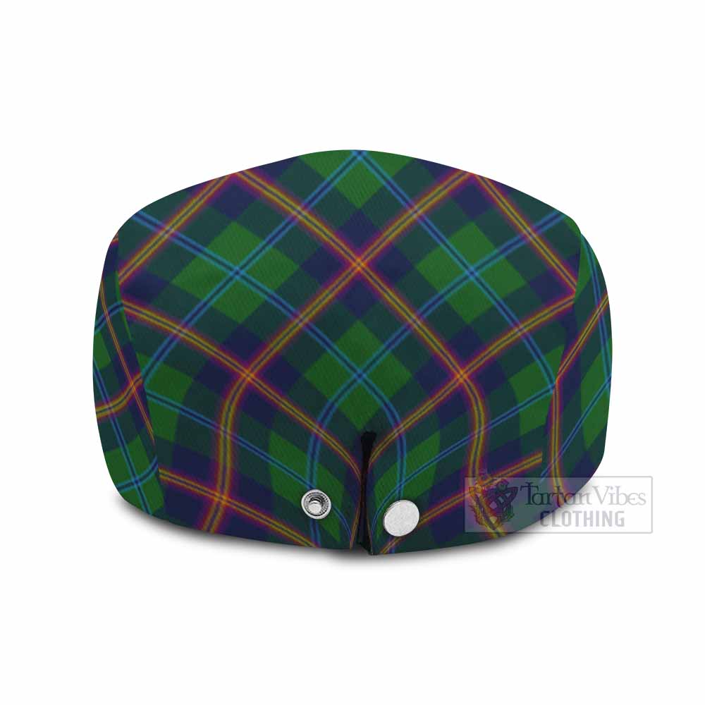 Young Tartan Flat Cap, Jeff Cap Cross Style with Family Crest - Tartan Vibes Clothing