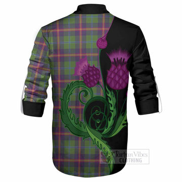 Young Tartan Ghillie Shirt Traditional Scottish Thistle
