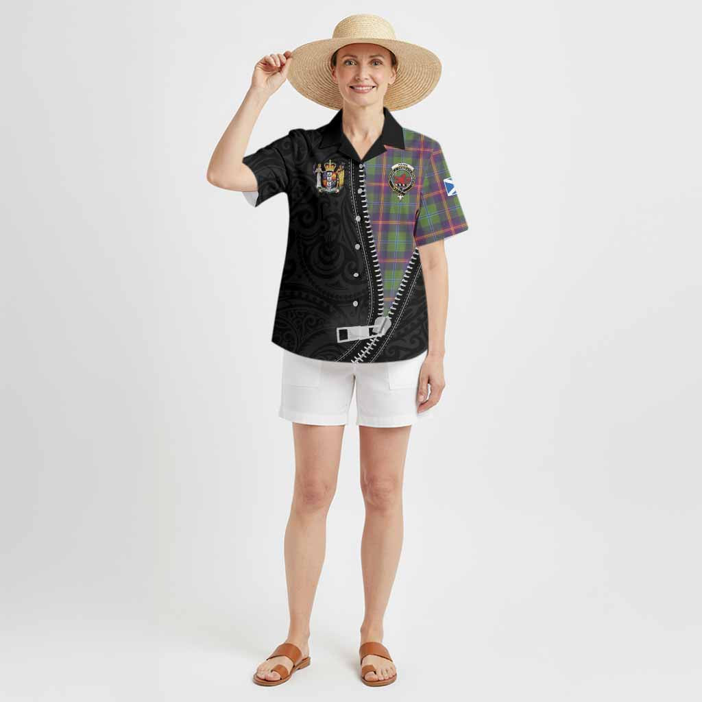 Young Tartan Hawaiian Shirt New Zealand Pattern Unique Zipper Stylized