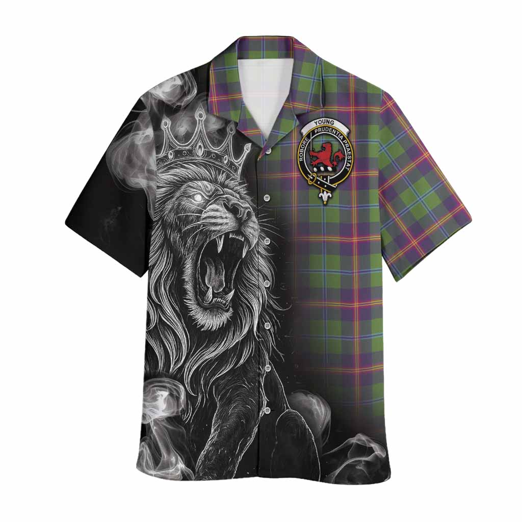Young Tartan Hawaiian Shirt Roaring Lion Heritage