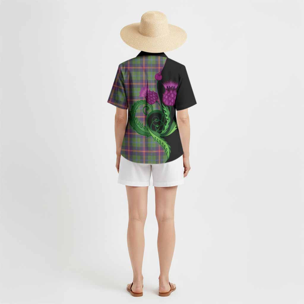 Young Tartan Hawaiian Shirt Traditional Scottish Thistle