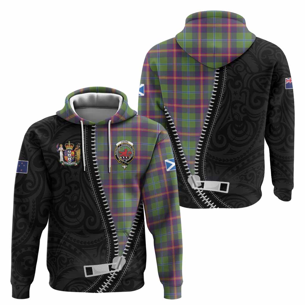 Young Tartan Hoodie New Zealand Pattern Unique Zipper Stylized