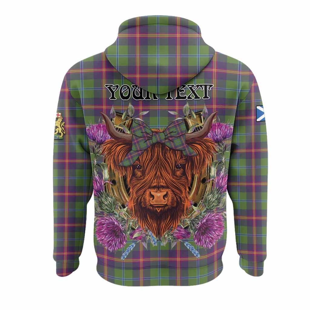 Young Tartan Hoodie Scottish Thistle Heilan Coo