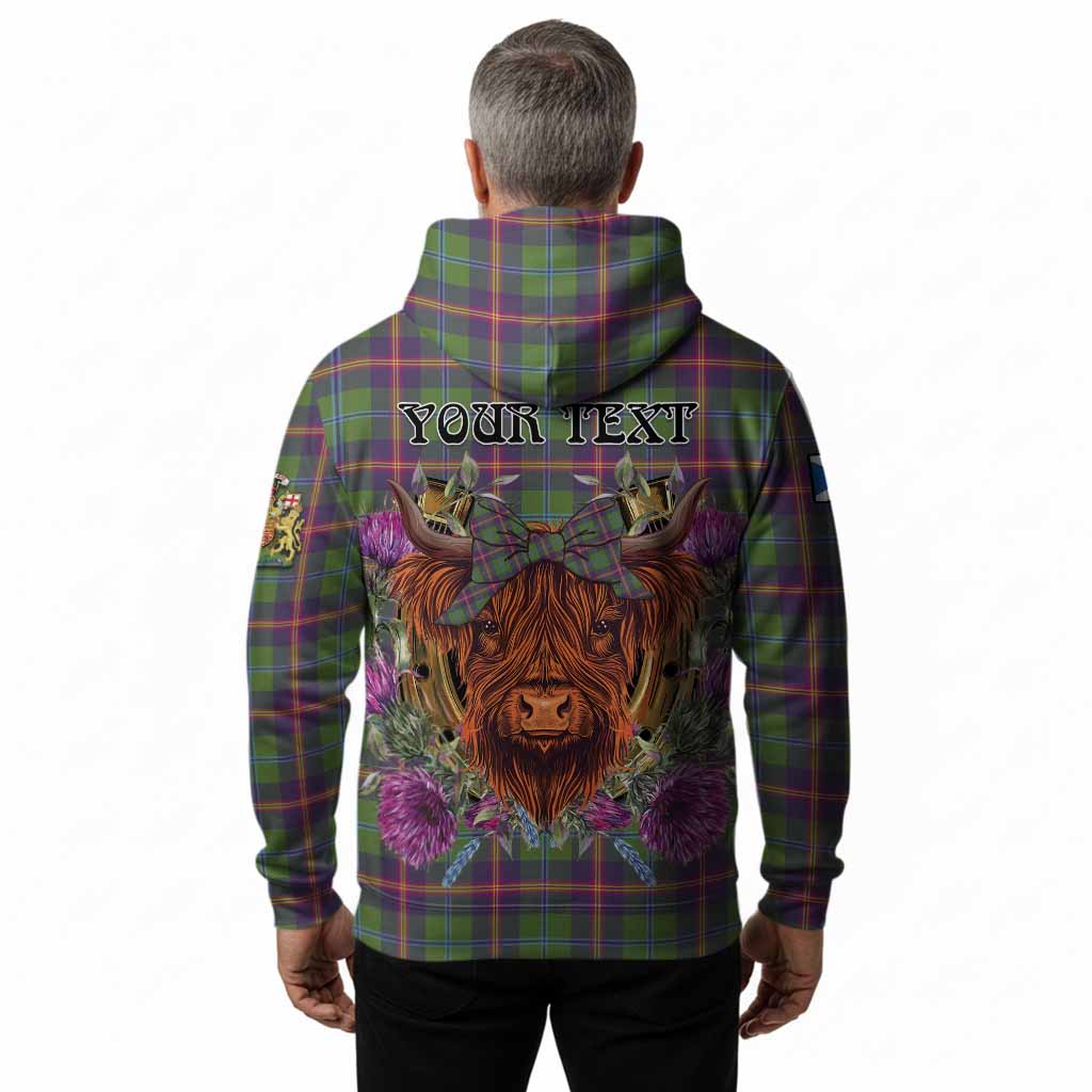 Young Tartan Hoodie Scottish Thistle Heilan Coo