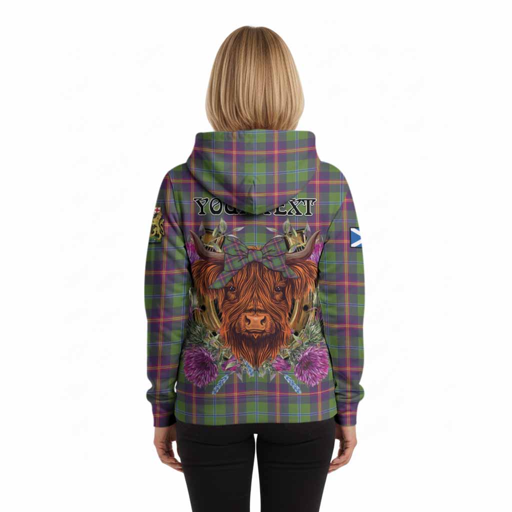 Young Tartan Hoodie Scottish Thistle Heilan Coo