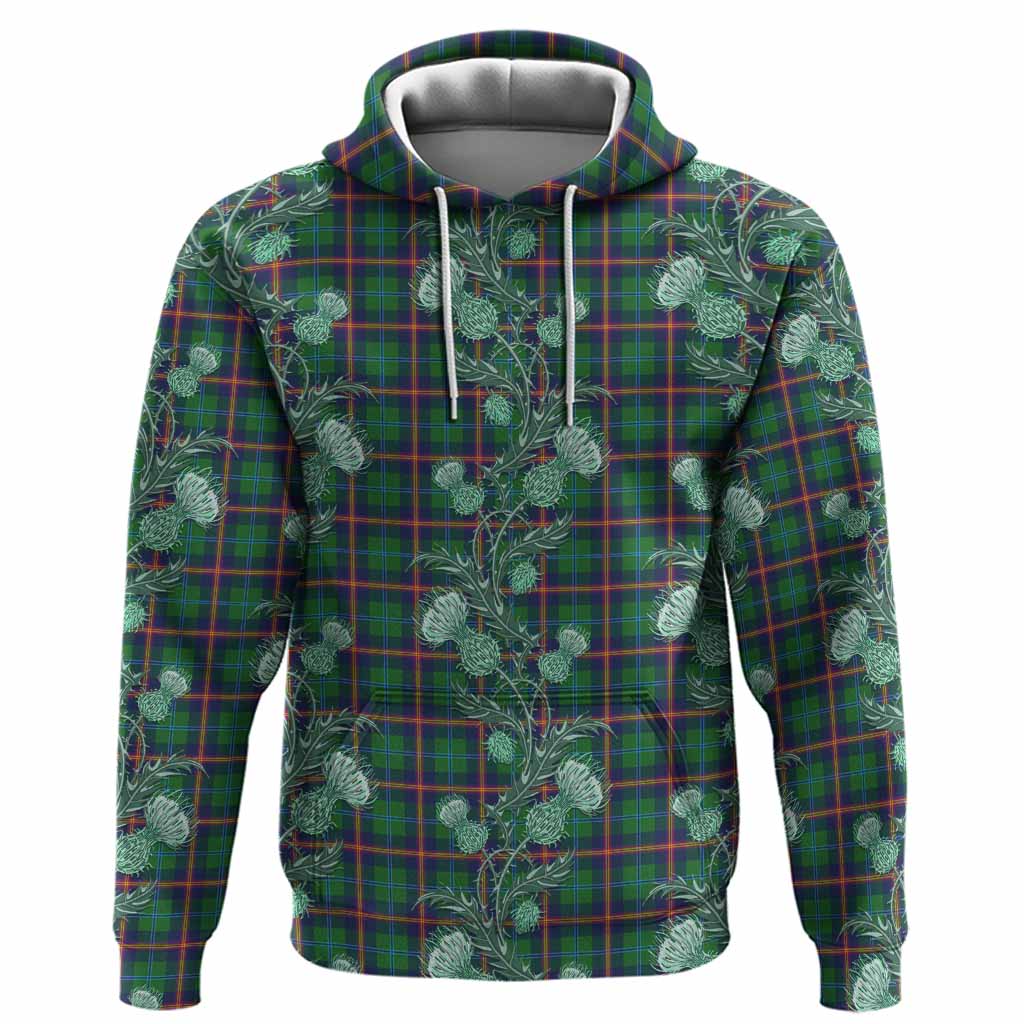 Young Tartan Hoodie Seamless Scottish Thistle Flowers