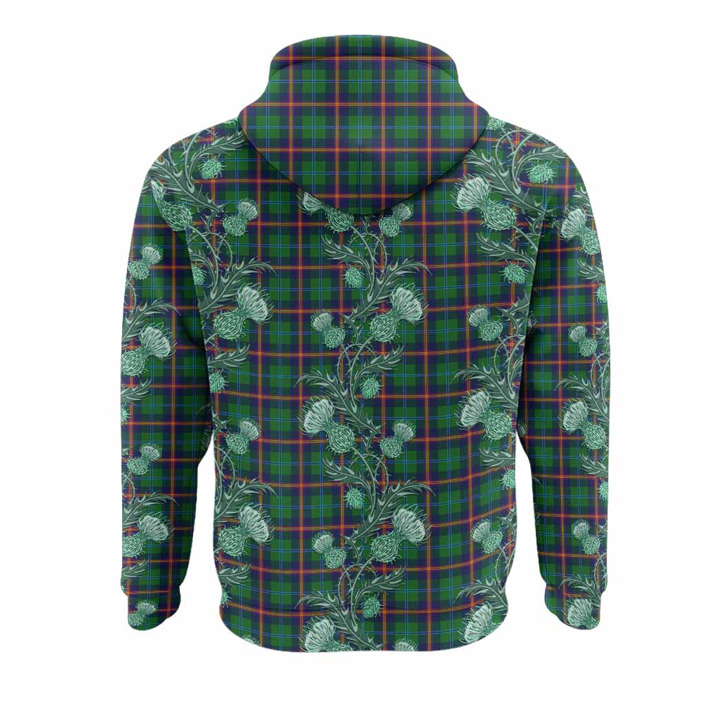 Young Tartan Hoodie Seamless Scottish Thistle Flowers