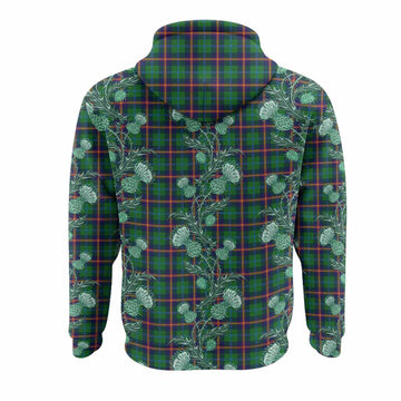 Young Tartan Hoodie Seamless Scottish Thistle Flowers