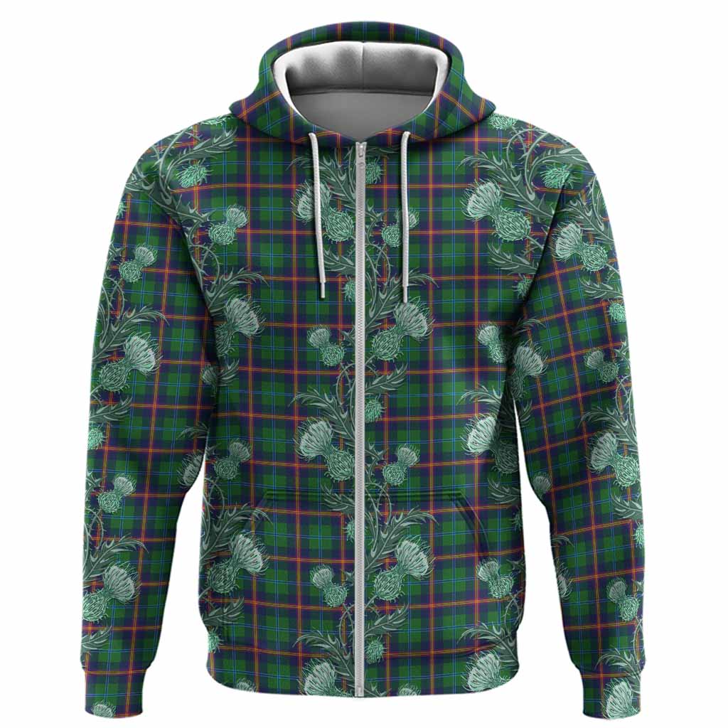 Young Tartan Hoodie Seamless Scottish Thistle Flowers