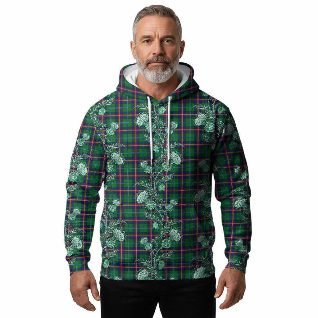 Young Tartan Hoodie Seamless Scottish Thistle Flowers