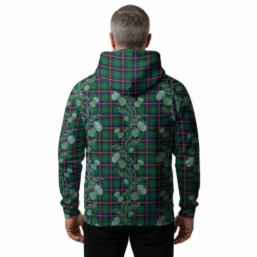 Young Tartan Hoodie Seamless Scottish Thistle Flowers