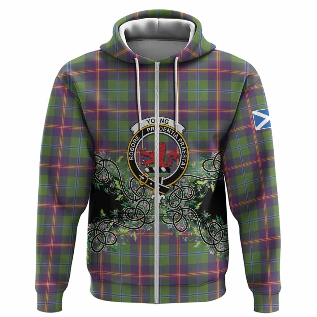 Young Tartan Hoodie Thistle Scottish Spirit