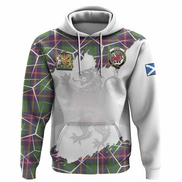 Young Tartan Hoodie with Family Crest and Lion Rampant Grunge Style