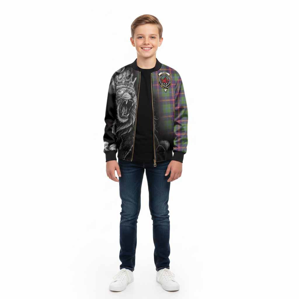 Young Tartan Kid Bomber Jacket Roaring Lion Heritage
