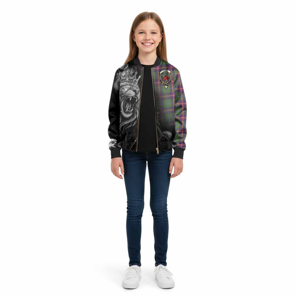 Young Tartan Kid Bomber Jacket Roaring Lion Heritage
