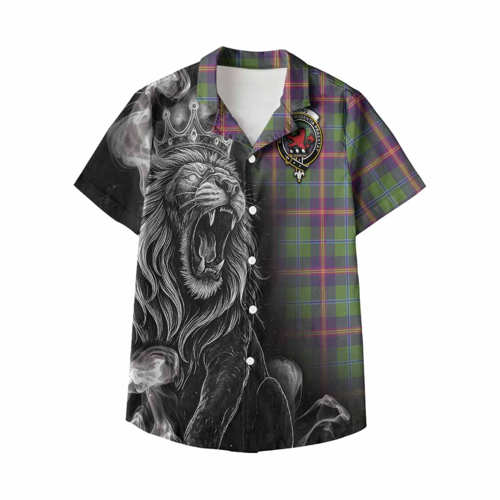 Young Tartan Kid Hawaiian Shirt Roaring Lion Heritage
