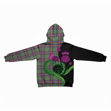 Young Tartan Kid Hoodie Traditional Scottish Thistle