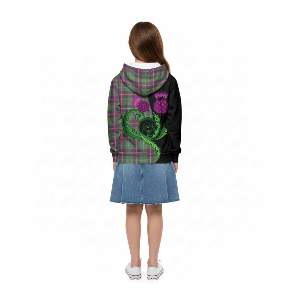 Young Tartan Kid Hoodie Traditional Scottish Thistle