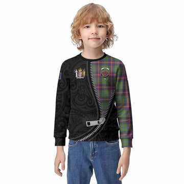 Young Tartan Kid Knitted Sweatshirt New Zealand Pattern Unique Zipper Stylized