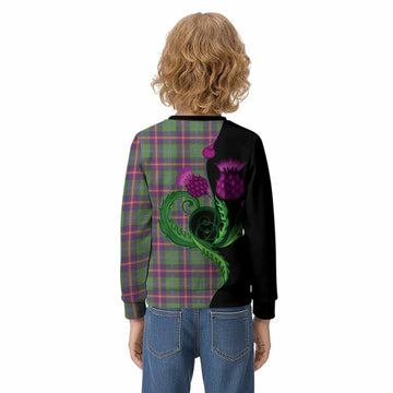 Young Tartan Kid Knitted Sweatshirt Traditional Scottish Thistle