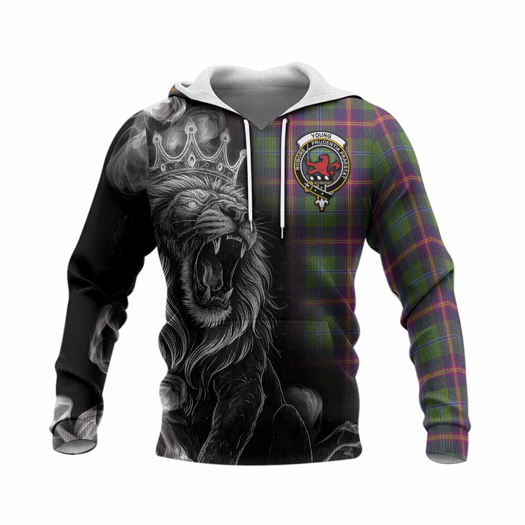 Young Tartan Knitted Hoodie Roaring Lion Heritage