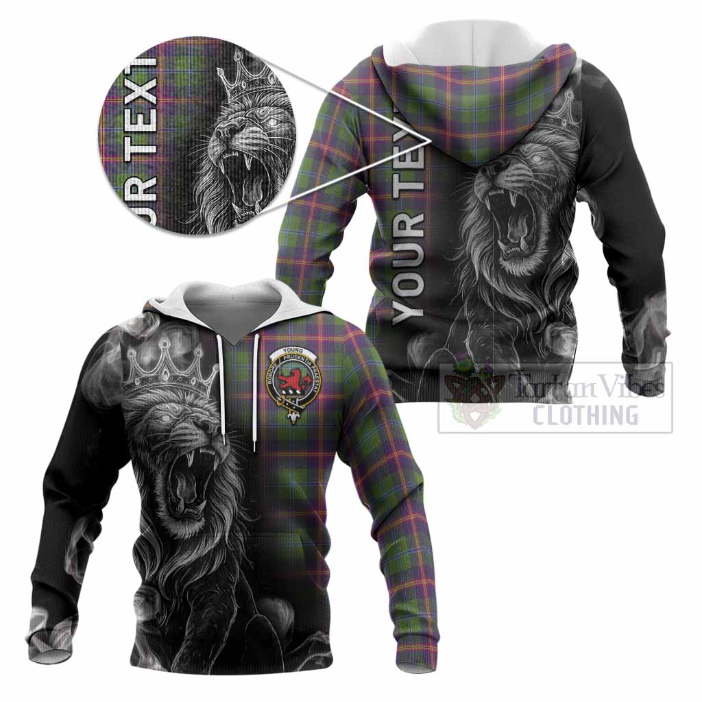Young Tartan Knitted Hoodie Roaring Lion Heritage