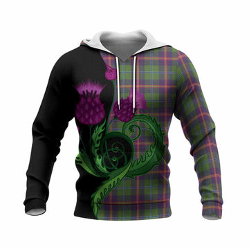 Young Tartan Knitted Hoodie Traditional Scottish Thistle