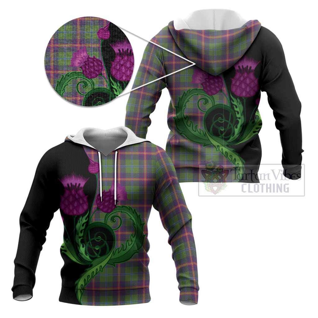 Young Tartan Knitted Hoodie Traditional Scottish Thistle