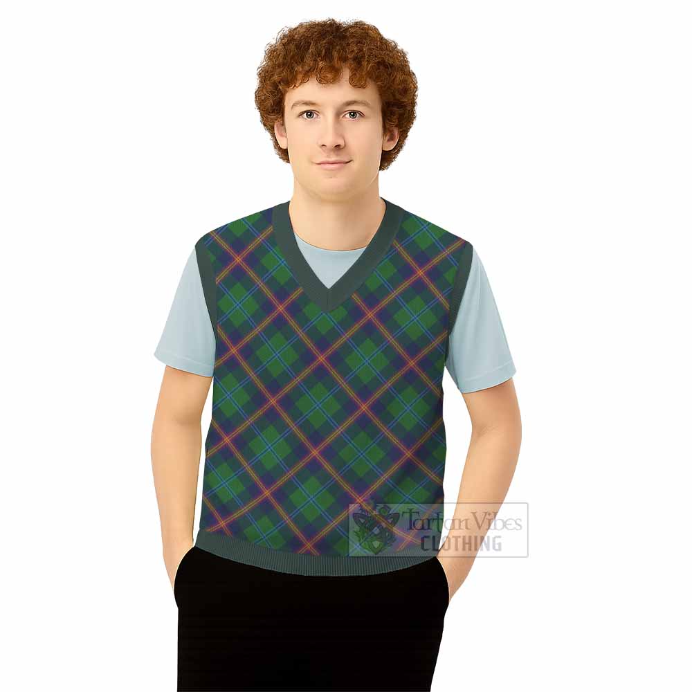 Young Tartan  Knitted V-Neck Vest Cross Style