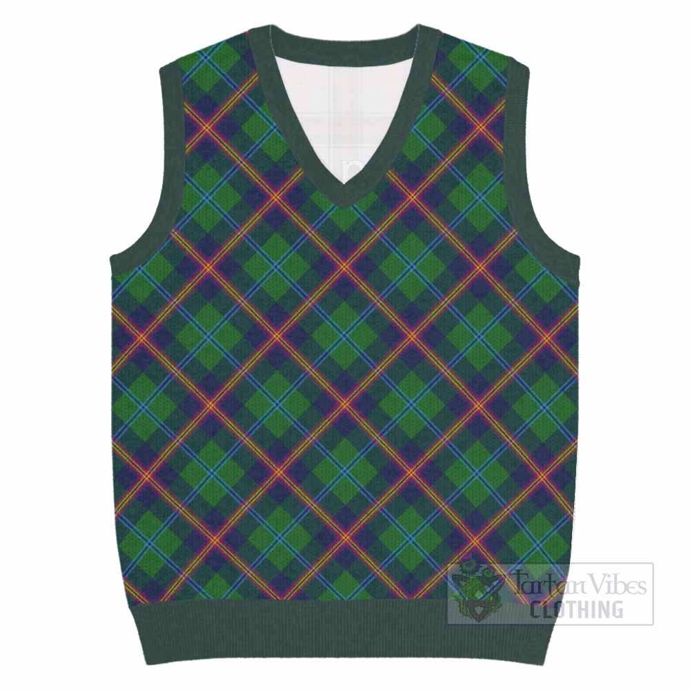 Young Tartan  Knitted V-Neck Vest Cross Style