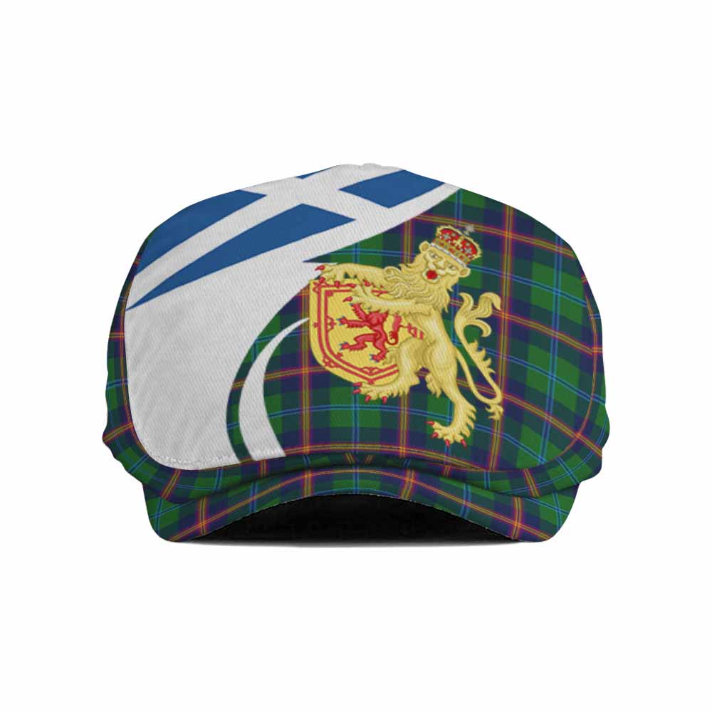 Young Tartan Lion Rampant Flat Cap, Jeff Cap Classic Scottish Style