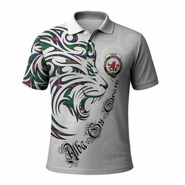Young Tartan Lion Roar Polo Shirt Alba Gu Brath with Celtic Motifs