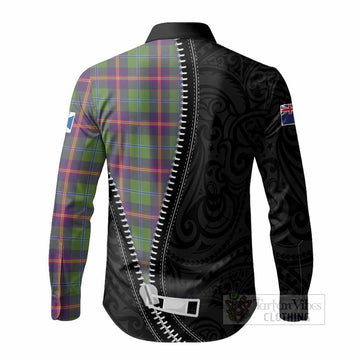 Young Tartan Long Sleeve Button Shirts New Zealand Pattern Unique Zipper Stylized