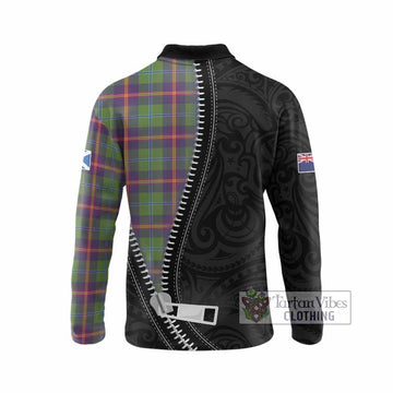 Young Tartan Long Sleeve Polo Shirt New Zealand Pattern Unique Zipper Stylized