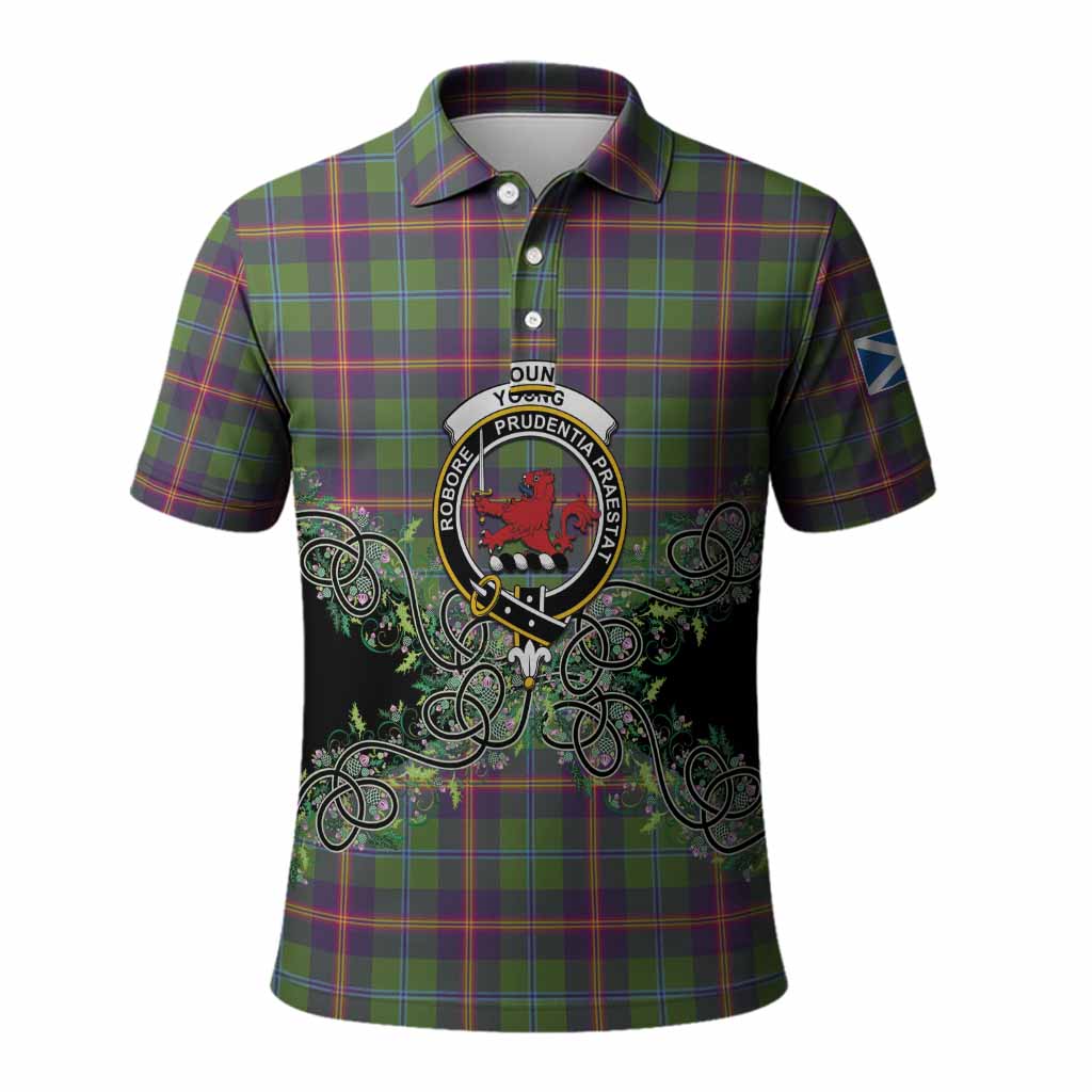 Young Tartan Polo Shirt Thistle Scottish Spirit