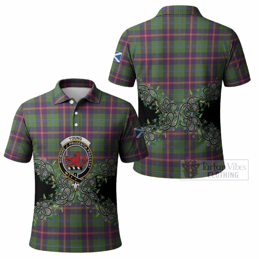Young Tartan Polo Shirt Thistle Scottish Spirit