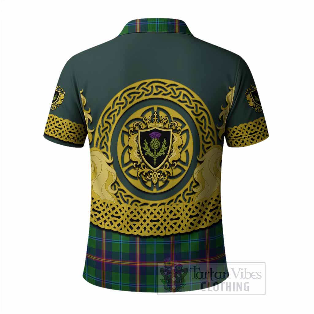 Young Tartan Polo Shirt Unicorn Celtic Knot And Thistle Emblem