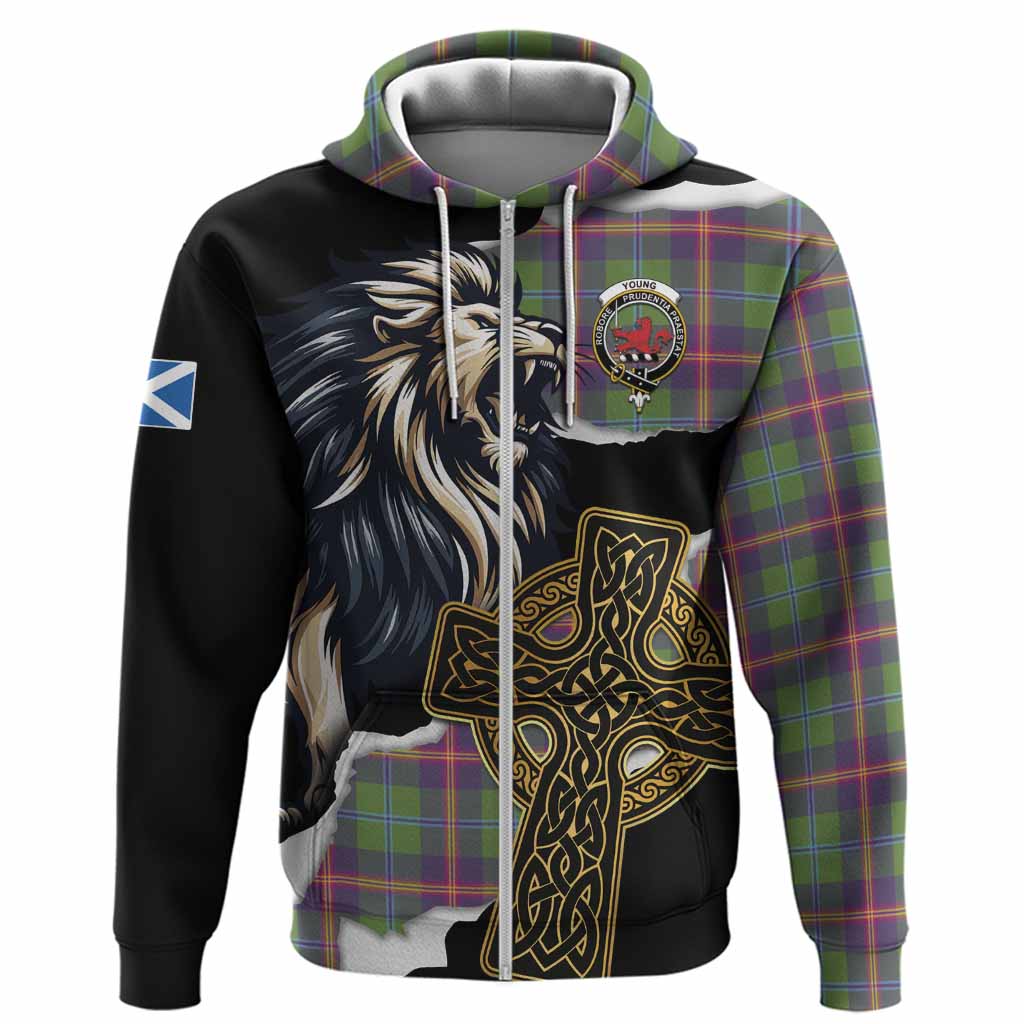 Young Tartan Scottish Hoodie Lion Celtic Heritage