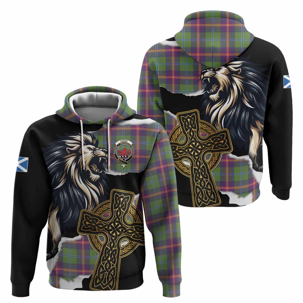 Young Tartan Scottish Hoodie Lion Celtic Heritage