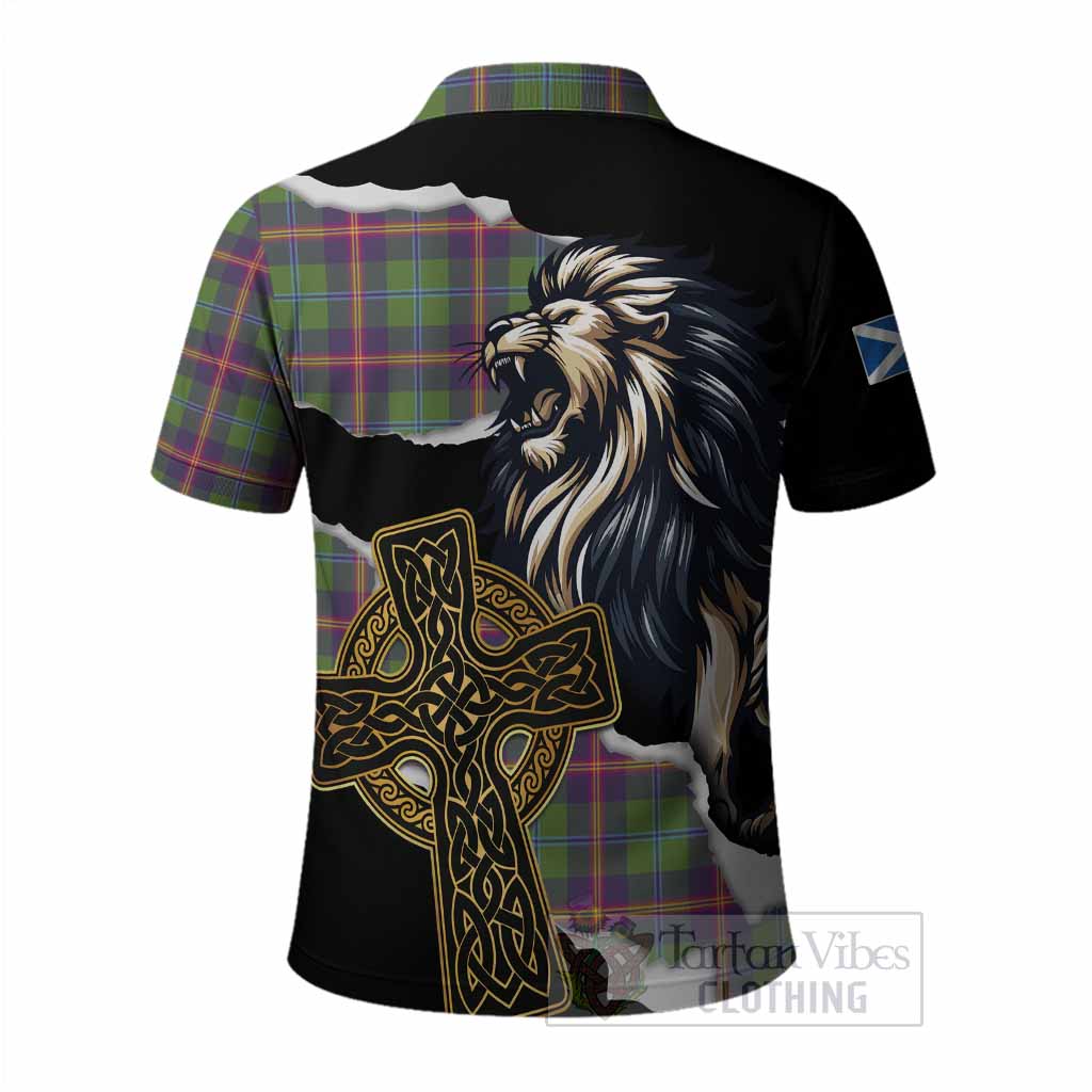 Young Tartan Scottish Polo Shirt Lion Celtic Heritage