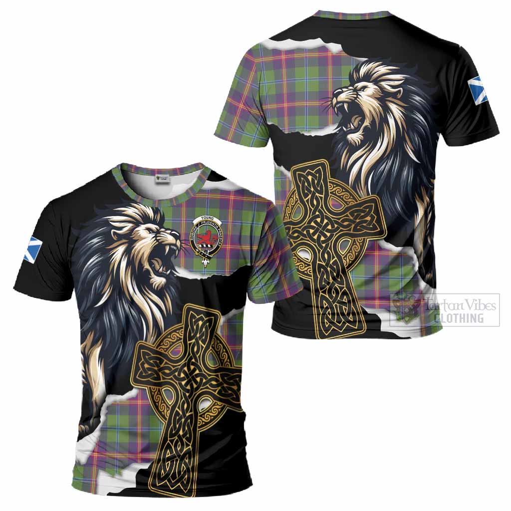 Young Tartan Scottish T-Shirt Lion Celtic Heritage